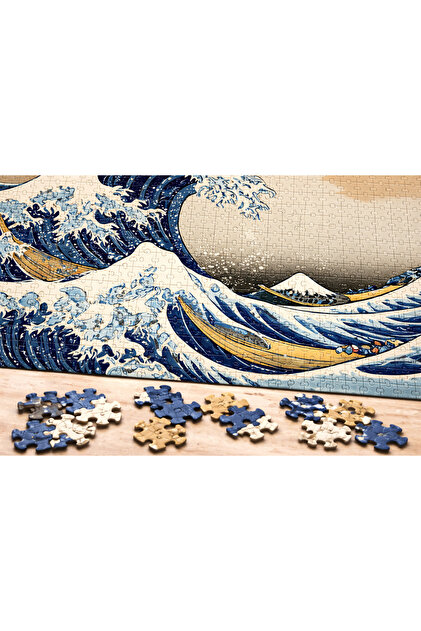 EXİN Hokusai The Great Wave off Kanagawa 500 Parça Ahşap Puzzle