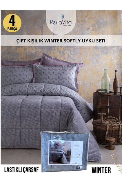 Apricitas WINTER Çift Kişilik Softly Uyku Seti / 4 Parça