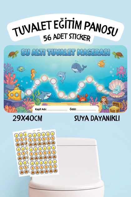 Educational and Fun Toilet Training Sticker Board for Children 29X40Cm