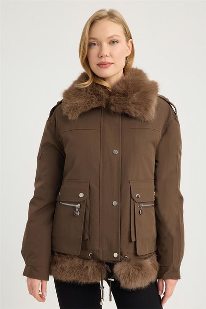 Layered Double Collar Coat