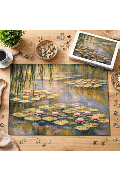 EXİN Monet – Water Lilies 500 Parça Ahşap Puzzle | Klasik Sanat