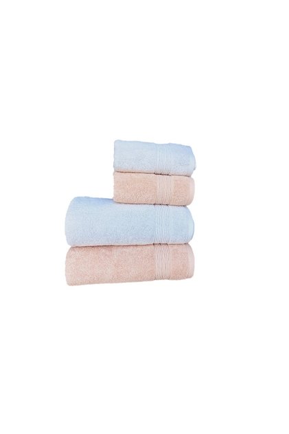 Towel Set 2 Pieces 70 X 140 Bathroom 2 Pieces 50 X 100 Hand Towels Weighted Coral and Light Gray Color