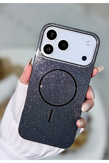 Iphone 17 PROMAX Uyumlu Glitter Magsafe Özellikli Işıltılı Zarif Koruyucu Silikon Kılıf