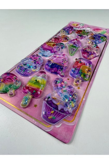 Shaker Temalı, Kabartmalı, 3D, Sulu, Simli ve Boncuklu Sticker - Etiket