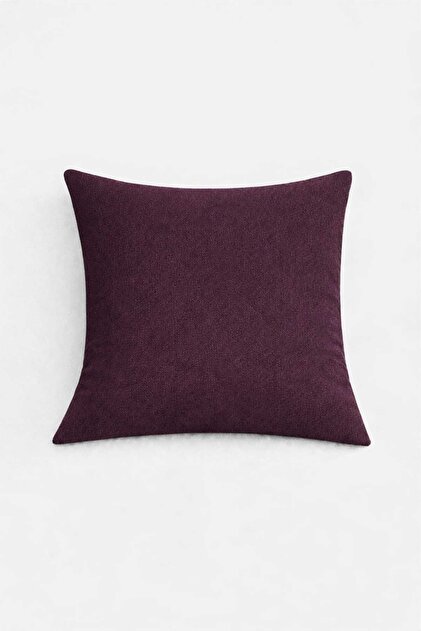 Velvet Textured Dark Plum Throw Pillow Cover (1 Piece)