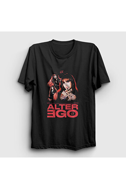 Presmono Unisex Siyah Lisa Alter Ego Blackpink T-Shirt 588110tt