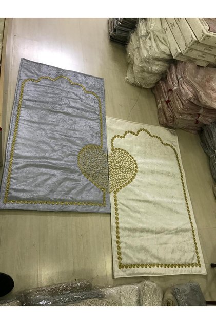 Kalpli Seccade Eşli Çift Seccade Gelin Damat Bohçası Hediyelik Çeyizlik
