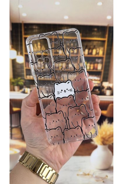 Redmi Note 11 Pro and Note 12 Pro 4G-Manycat Patterned Transparent Shock-Absorbing Camera Protected Clear Case