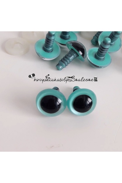 14MM AMİGURUMİ İTHAL GÖZ - VİDALI GÖZ TURKUAZ ( 2 ÇİFT )