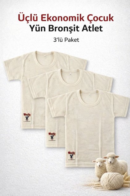 Triple Economic Package Children's Short Sleeve Wool Undershirt