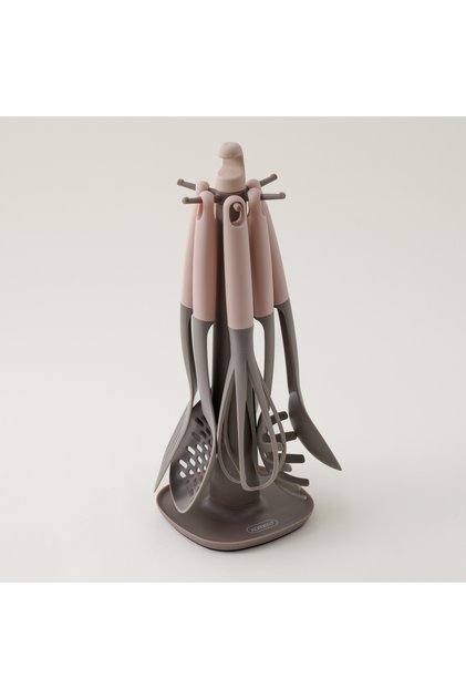 Porto 6-Piece Utensil Set with Black Plastic Stand