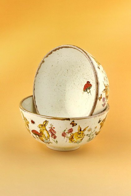 Rabbit Retro Two-Piece Porcelain Bowl
