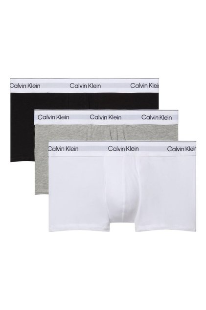 Erkek Pamuklu Slim Fit Beli Elastik Bantlı Pamuklu 3'lü Siyah-Beyaz-Gri Boxer