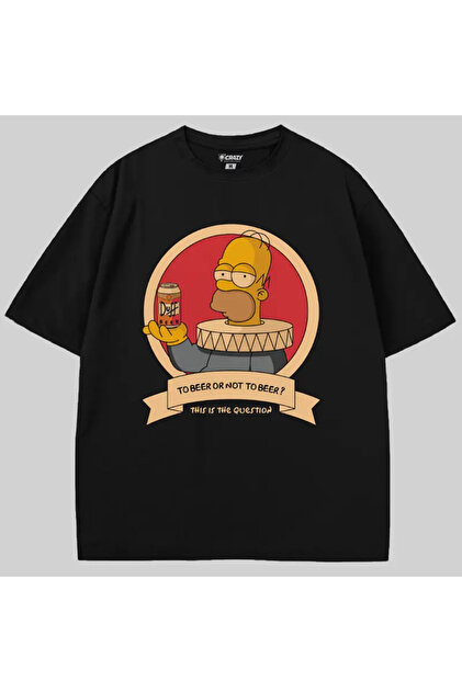 【#9 K-POP まとめ売り】⑩OnlyOneOf KROSS サインTシャツ Crazy The Simpsons Homer Simpsons To Beer Or Not To Beer Oversize