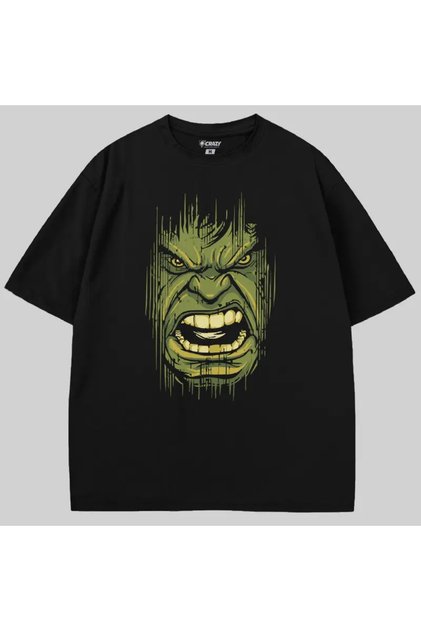 Hulk Face Stencil Oversized T-Shirt
