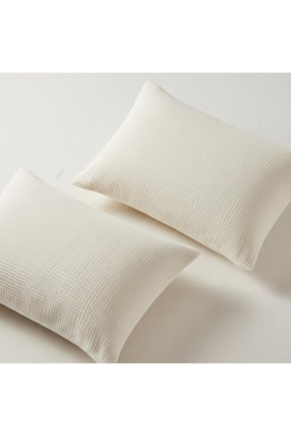 4 Layer Muslin 2 Piece Pillowcase Set - 50X70 cm Definite Patterned Natural Cotton Set