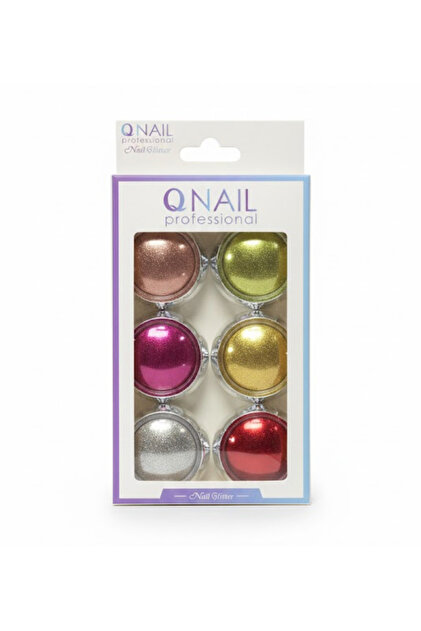 6'lı Inci Tırnak Tozu Seti – Tırnak Süsü, Nail Art Dekor, Parıltılı Toz Seti