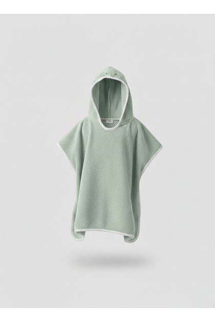 Girls and Boys Fish Embroidered Hooded 100% Cotton Terry Poncho Bathrobe