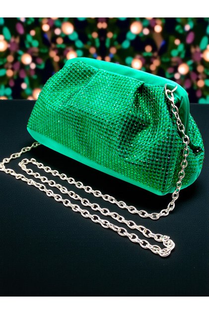 Women's Frequent Stone Embroidered Clutch Evening Bag. Evening Dress Bag