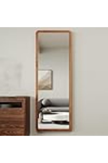 Full-Length Wall Mirror 120x40cm, Wooden Frame Dressing Mirror for Bedroom