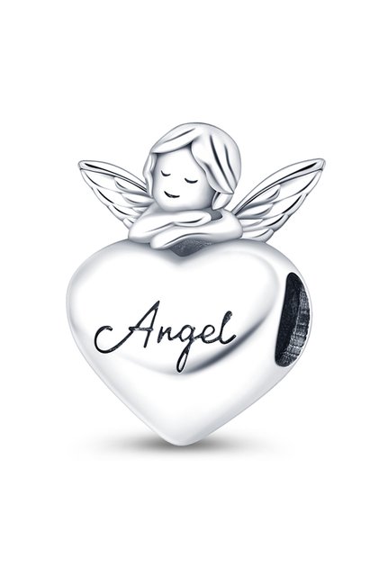 PAC364 925 Sterling Silver Charms Bead Angel Heart-Shaped Dangle Fit Original Bracelet DIY Women Jew