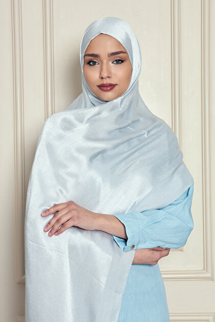 Veine Premium Viscose Shawl – Natural Crinkle Texture, Shimmering, Flowy, Stylish and Elegant Posture – Silver Grey –