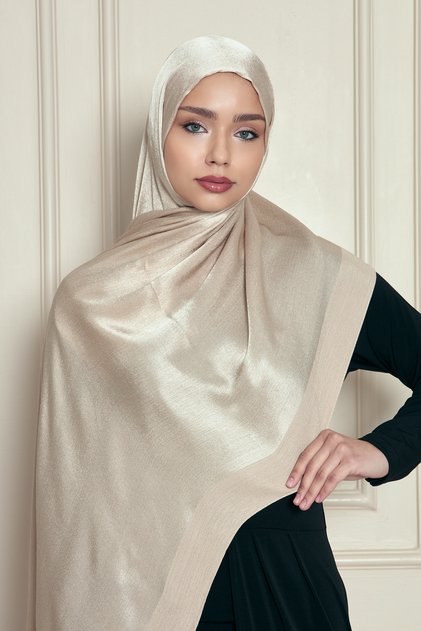 Veine Premium Viscose Shawl – Natural Crinkle Texture, Shimmering, Flowy, Stylish and Elegant Posture – Chickpea -