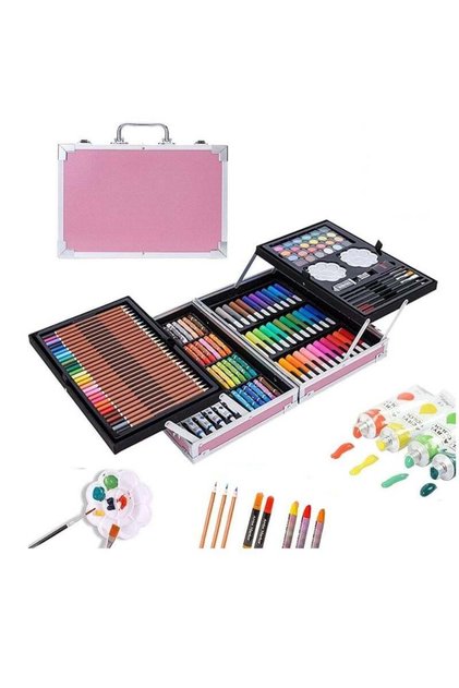 145-Piece Art Supplies Set, Portable Drawing Art Kits Include Water Color Crayon, Oil Pastels, Sketc