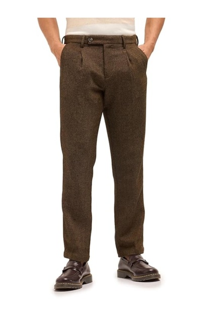 Men's Striped Regular Fit Formal Trouser