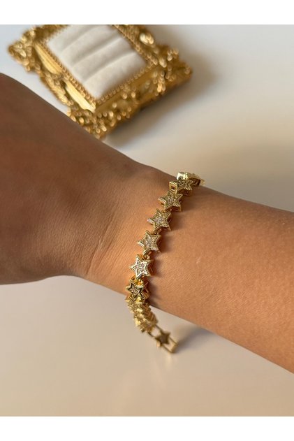 Steel Zircon Star Bracelet