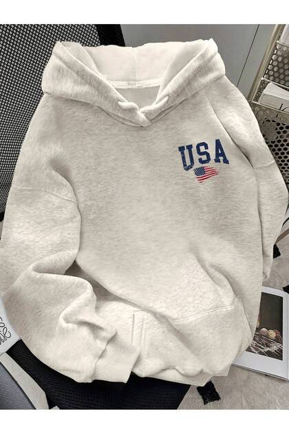KAPÜŞONLU RAHAT KESİM SWEATSHİRT