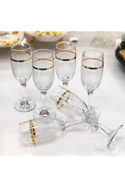Goldy Set of 6 Coffee and Water Glasses 190 Cc