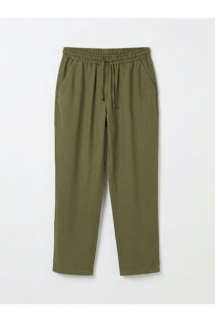 LCWAIKIKI Klassische Khaki-Damenhose mit elastischem Bund