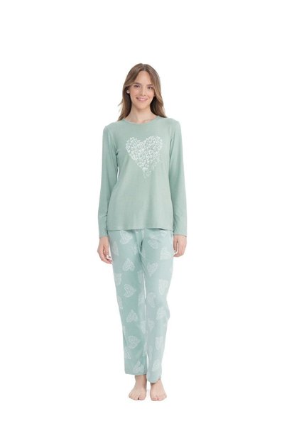 Women's Mint Round Neck Pajama Set