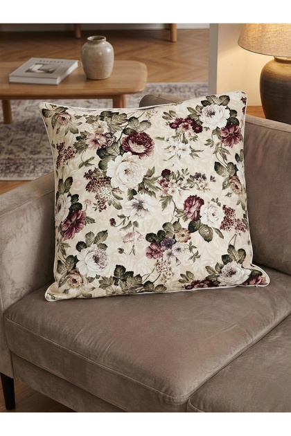 Vintage Flowers Throw Pillow Cover