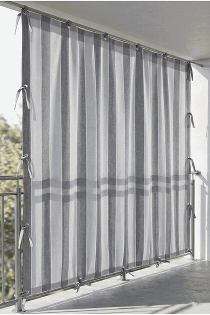 4-Sided Bird-Eye Garden Tarpaulin | Outdoor Balcony, Garage and Terrace Curtain – Gray Gray