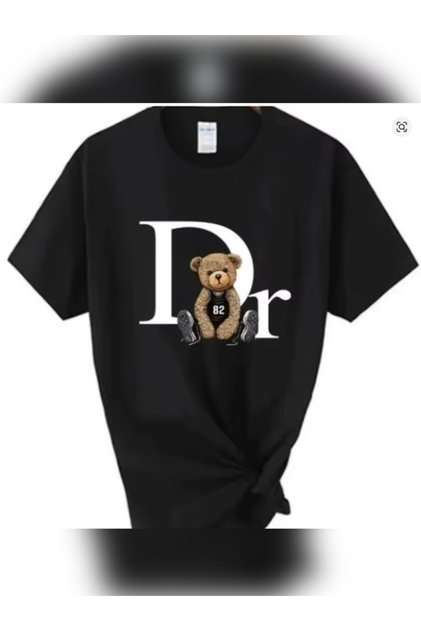 Unisex Oversized Dr Ayicik Printed Crew Neck Short Sleeve Black T-Shirt