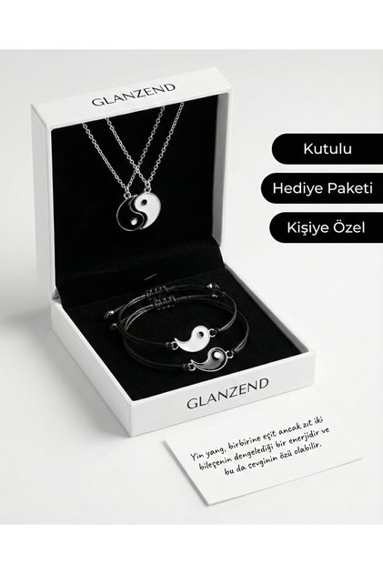 Yin Yang Çift Kolyesi & Çift Bileklik Sevgili Seti 14 Şubat Sevgililer Günü Hediyesi