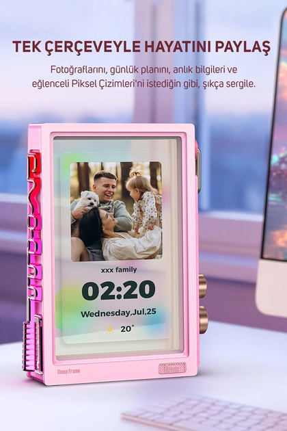 Divoom Times Frame デジタルフォトフレーム　ピンク Divoom Times Frame 10.1 Akıllı Kişiselleştirilebilir Dijital