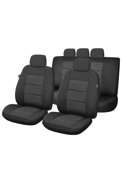 Set huse pentru scaun auto, Premium Lux, 11 piese, compatibile cu airbag-uri, 3 straturi de material