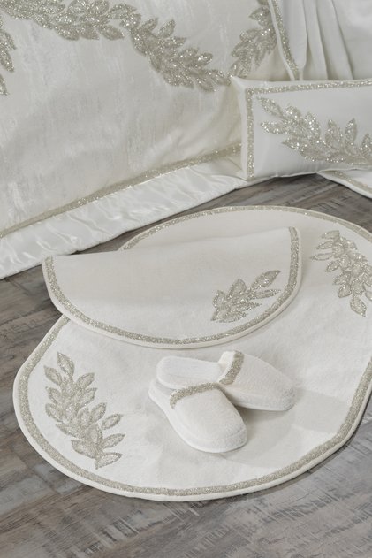 Karen İkili Oval Paspas Takımı / Krem