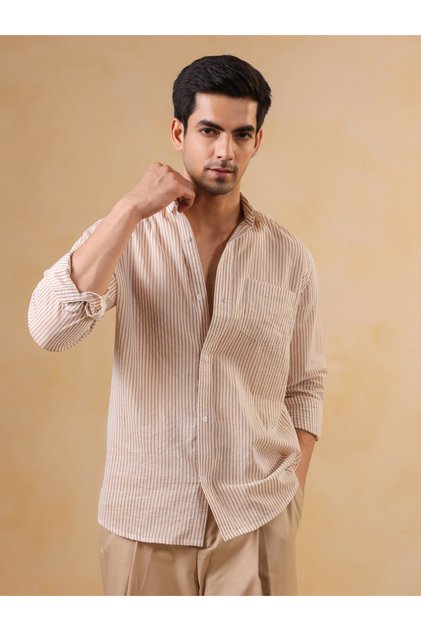 Men Striped Relaxed Fit Cotton Shirt