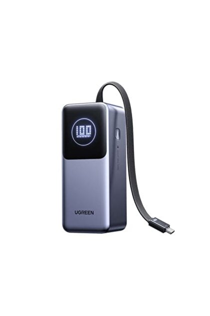 Baterie externă PB 723, 20000 mAh, 130 W, 1 x USB-A, 2 x USB-C, cablu USB-C încorporat, gri