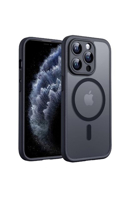 Калъф PureFrost MagSafe за iPhone 11 Pro Max, цвят мразовито черен