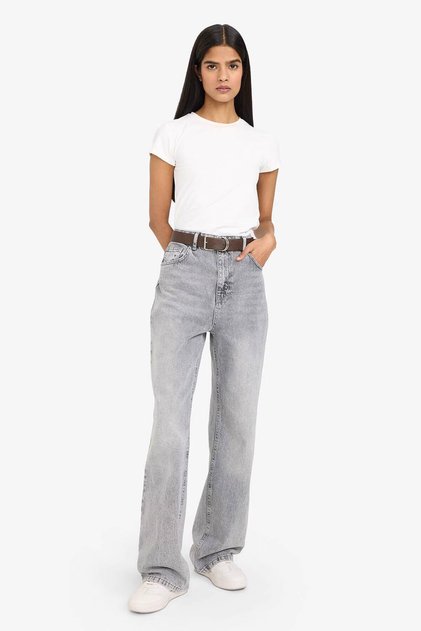90's Wide Leg Gray Women's Jean Pants F5522Ax/Nm55