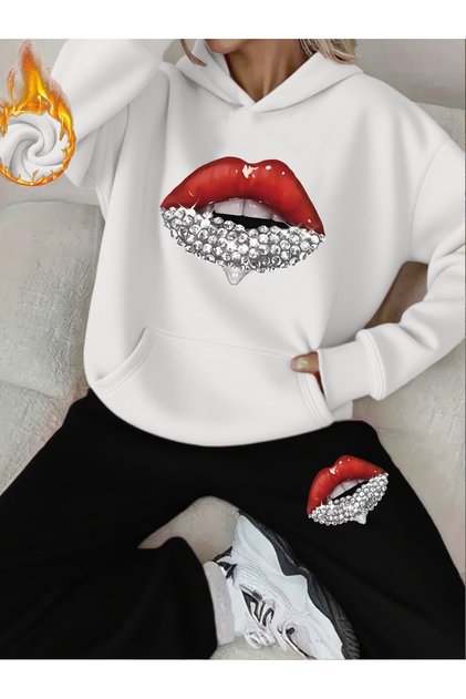 Dudak Printed Hooded pocketed cotton Hooded tracksuit set