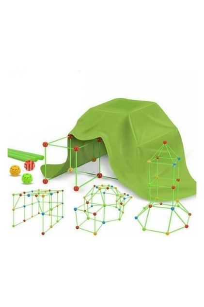 Set de constructie cort pentru copii, 172 piese, Jucarie educationala pentru interior si aer liber,