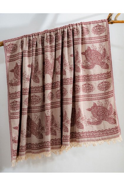 100% Cotton Burgundy Caretta Multi-Purpose Sofa Throw 130 X 170 (Without Cushion)