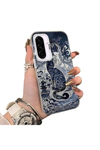Samsung Galaxy A56 Compatible Silicone Edge Hard Back Anti-Fall Case Classic Pattern