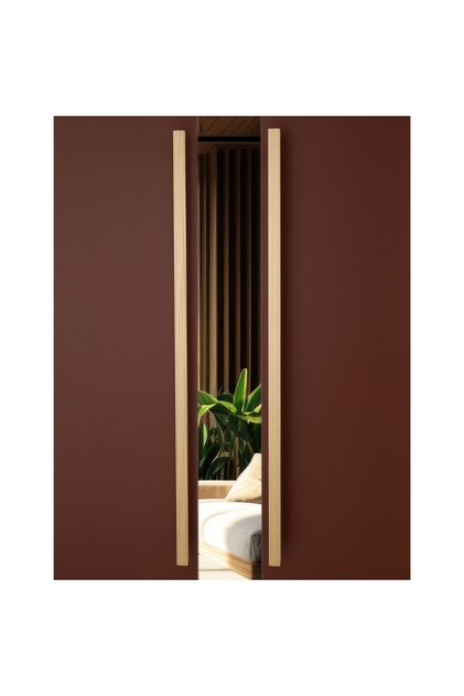 9781 Çizgili Çekme/Sürgü Kapı Kolu Pirinç Saten Rengi 49 cm (iki delik arası mesafe)